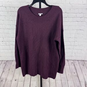 J. Jill Pure Jill Maroon Slight Scoopneck Sweater Size Large
